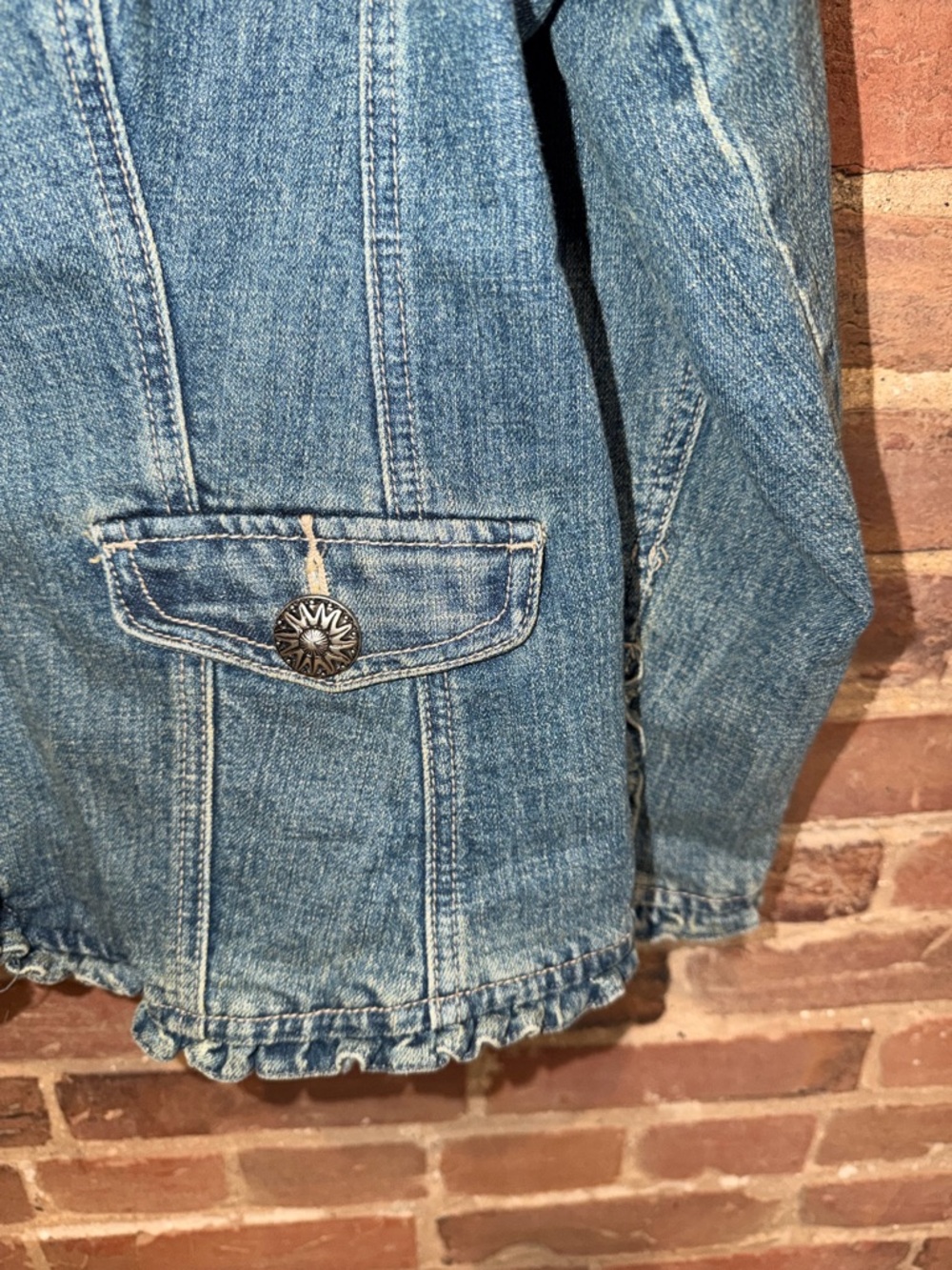 Westport Blue Ruffle-Trim Denim Jacket - Picture 4 of 12